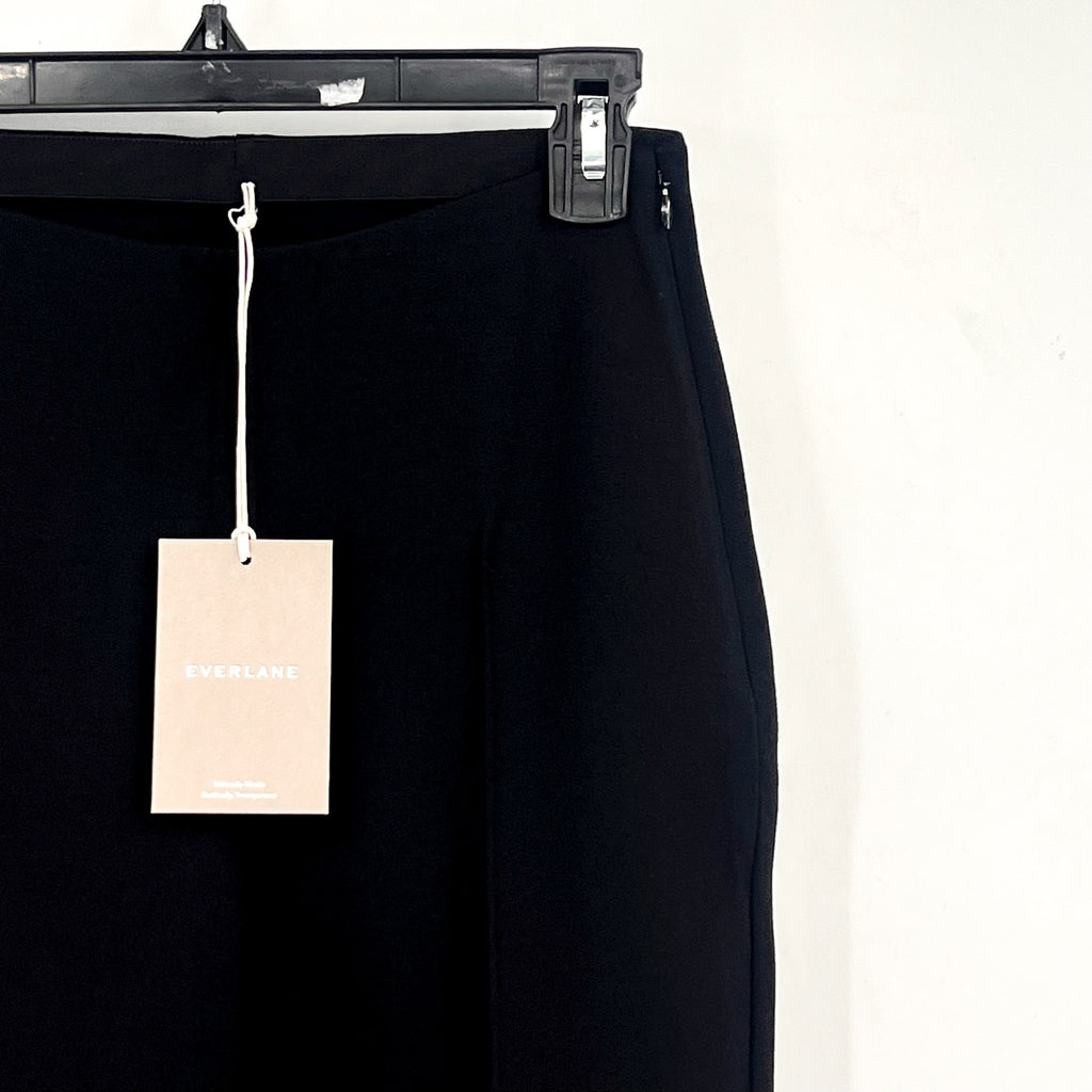 EVERLANE Women's The Dream Kick Flare Pants Small Black Flat Front NWT