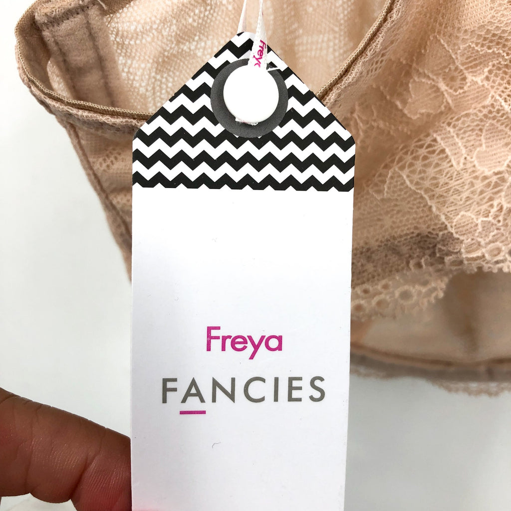 FREYA FANCIES Women's Underwired Plunge Bra Size 36G Natural Beige NWT