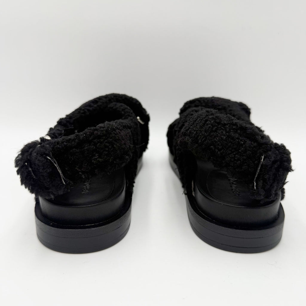 Aerosoles Womens Loma Slippers Size 6.5 M Black Vegan Shearling NIB