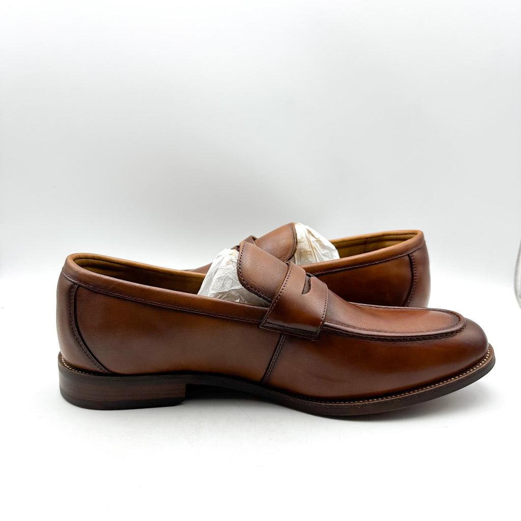 Florsheim Mens Rubano Moc Toe Penny Loafer US 11 Wide Cognac Brown Leather NWOB