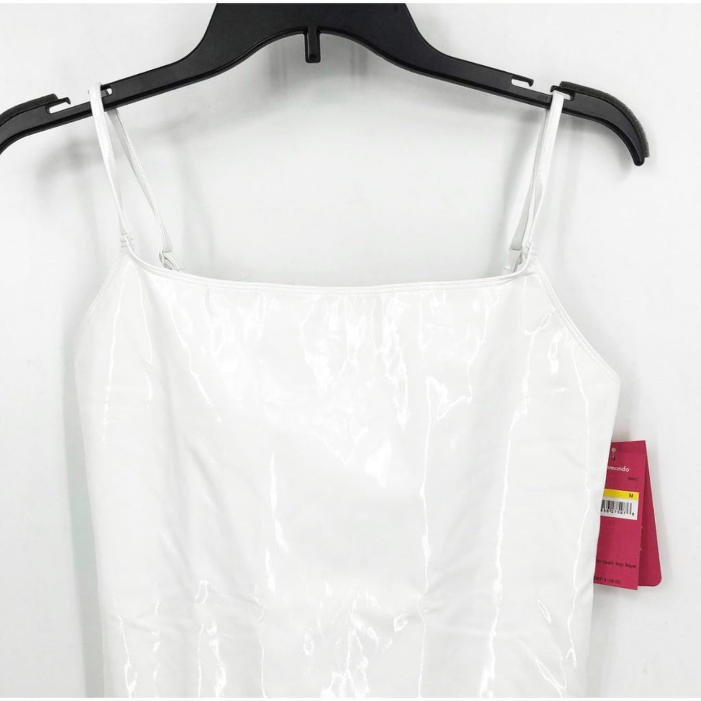 COMMANDO Women's Faux Patent Leather Cami Bodysuit Medium White NWT BDS310
