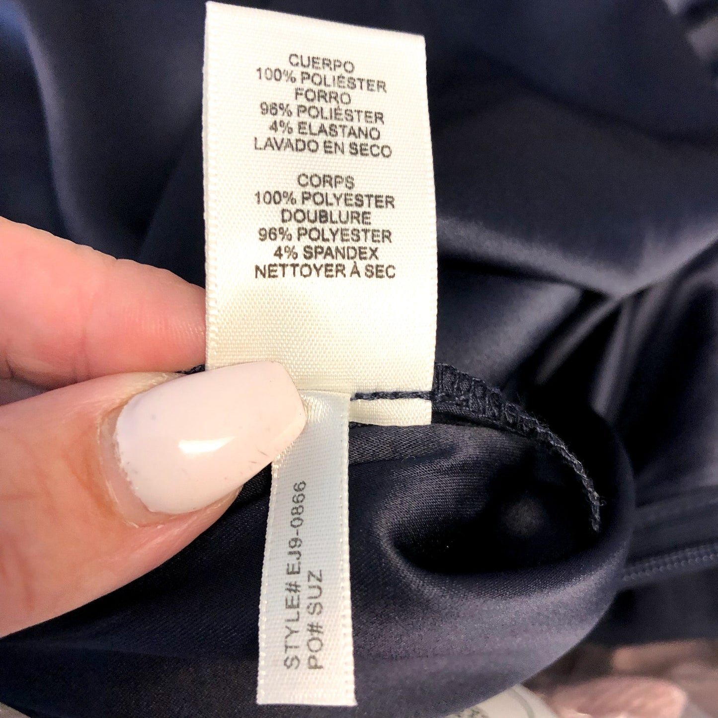 ELIZA J High Low Chiffon Long Dress Size 8 Navy Blue Embellished Sleeveless NWT