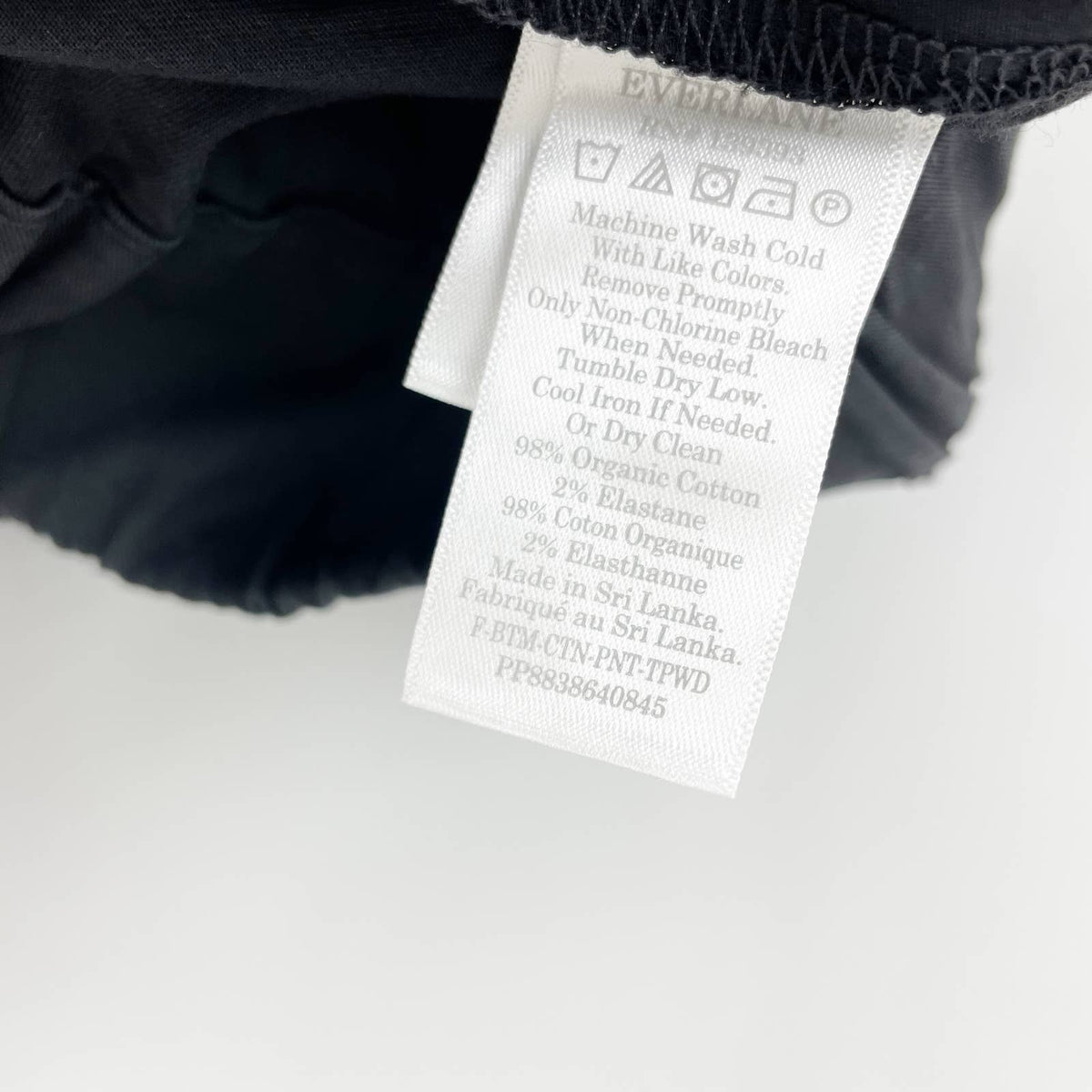Everlane Womens The Easy Pant Size 2 Elastic Waist Straight Leg Chino Black NWT