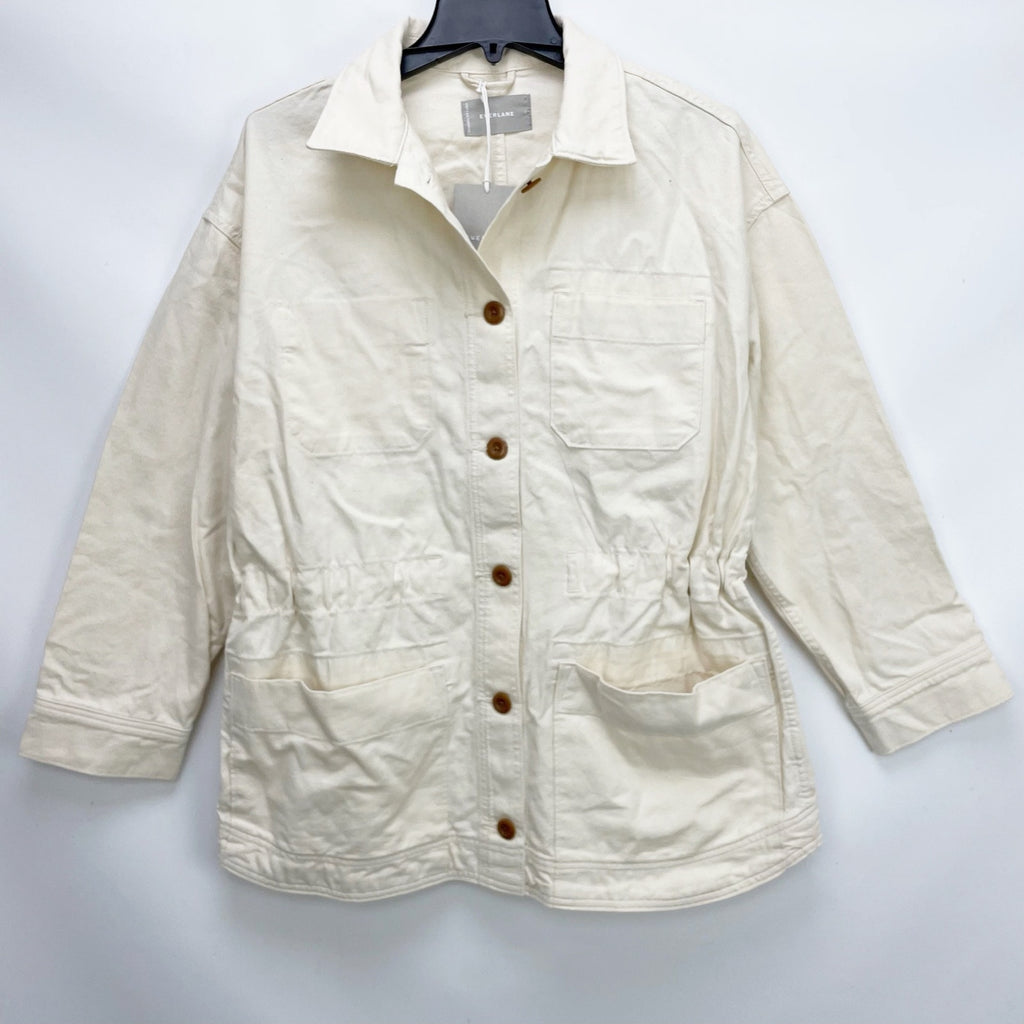 Everlane Womens The Cinchable Chore Jacket Medium Cream Bone NWT
