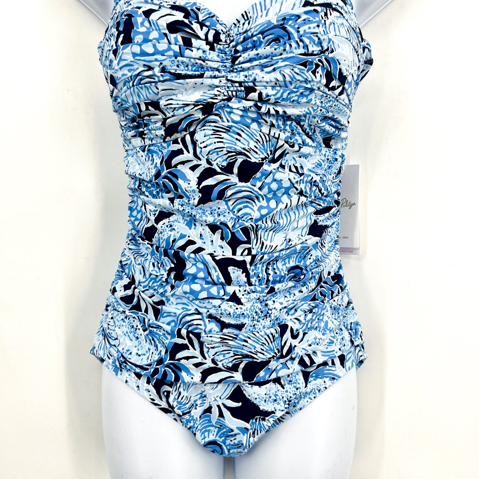 LILLY PULITZER Solaria One-Piece Swimsuit SIZE 8 Blue Coastal Constellation NWT