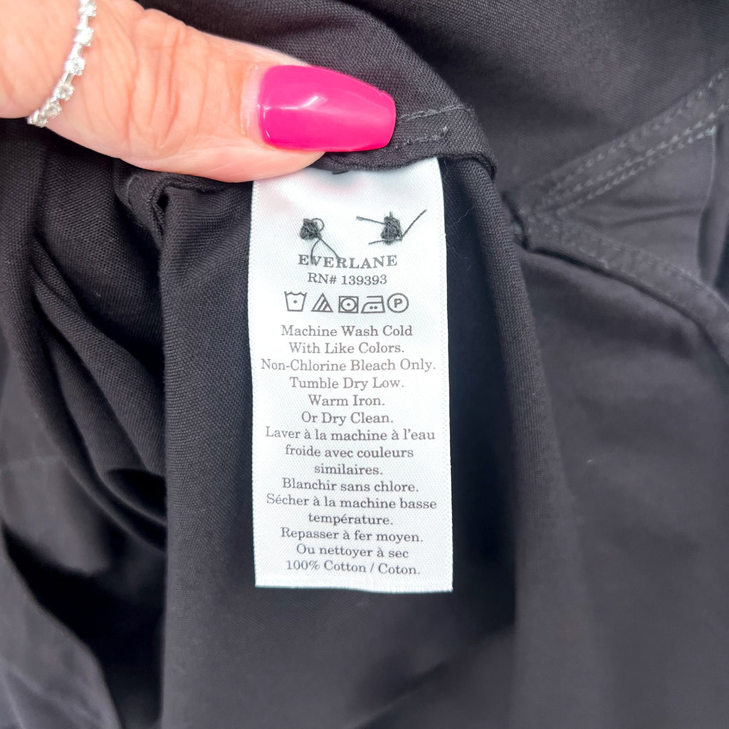 EVERLANE Women's The Daytripper Dress Medium Black Oversized Short Sleeve NWT
