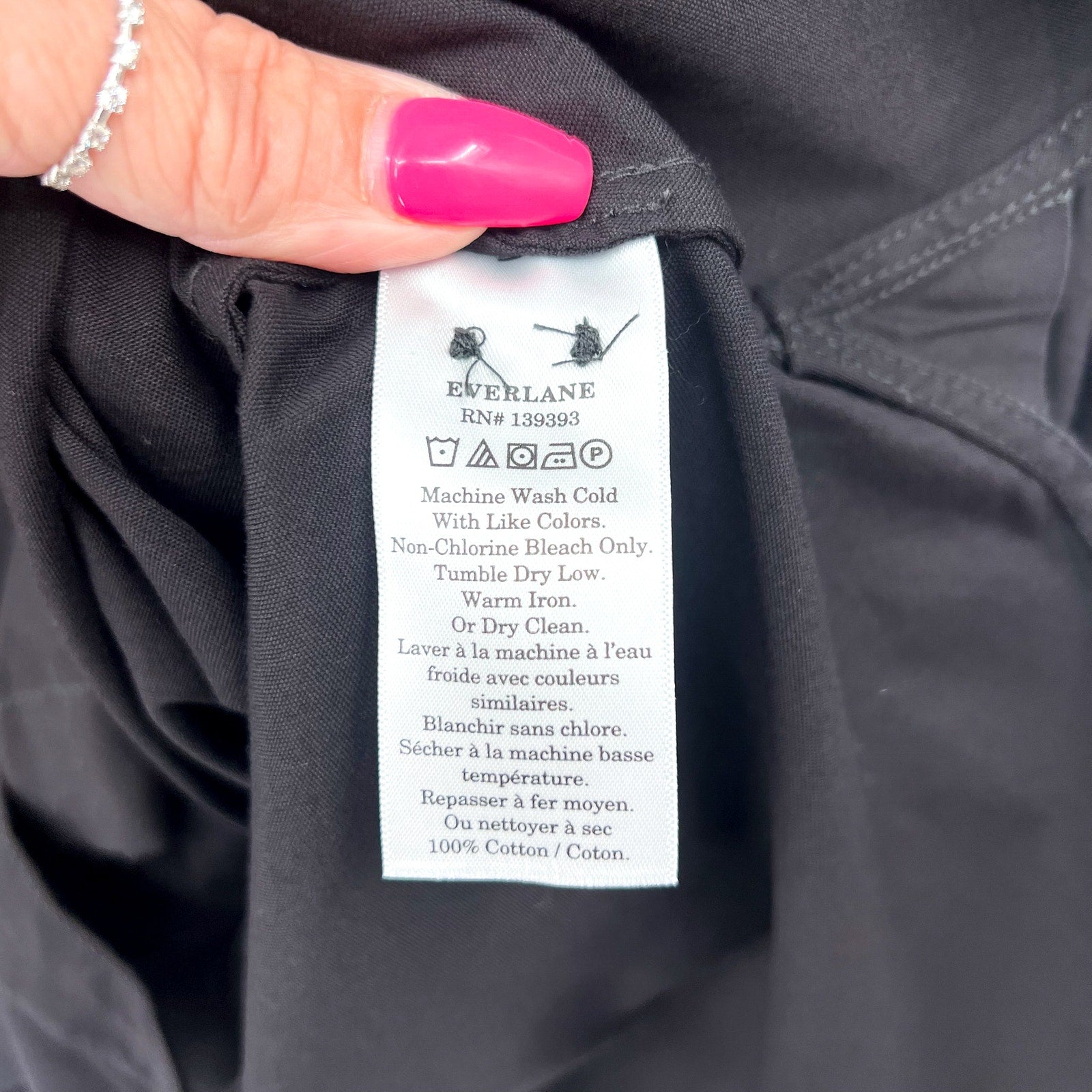 EVERLANE Women's The Daytripper Dress Medium Black Oversized Short Sleeve NWT