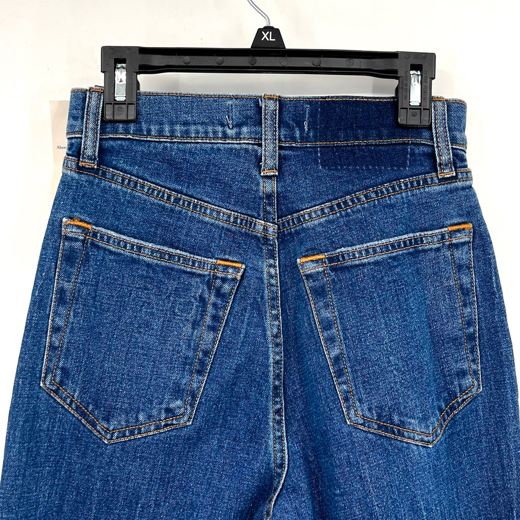ABERCROMBIE & FITCH Womens 90s Slim Straight Jeans SIZE 24 US 00 Dark Marble NWT