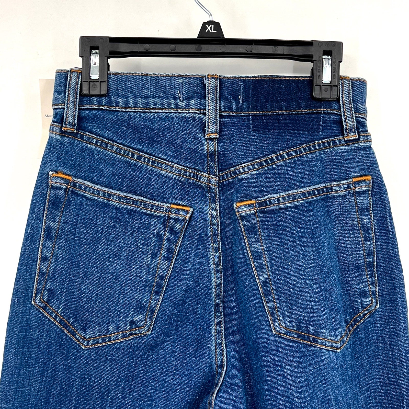 ABERCROMBIE & FITCH Womens 90s Slim Straight Jeans SIZE 24 US 00 Dark Marble NWT
