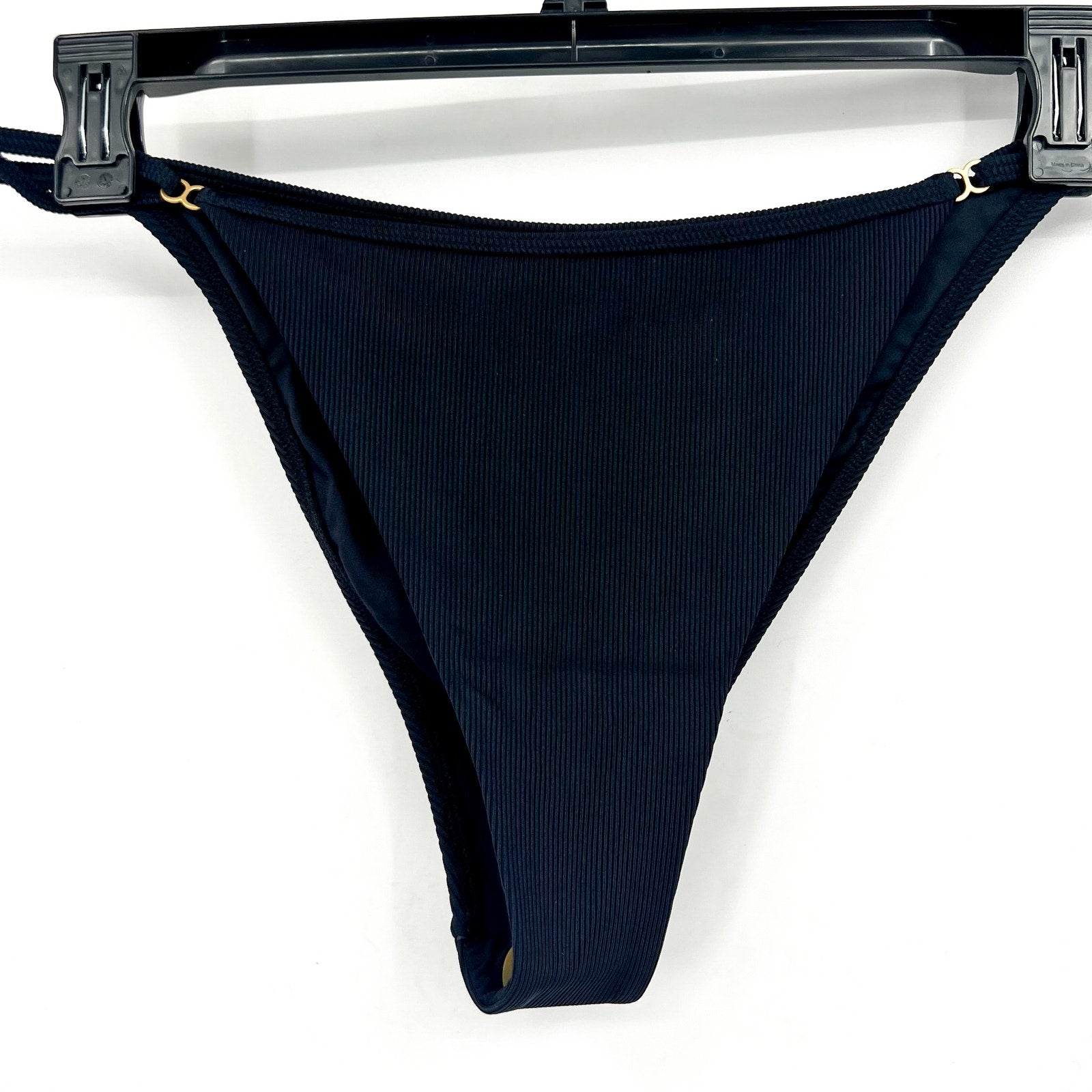 L*SPACE Women's Remi Bitsy Bikini Bottoms XL Black Cheeky Coverage NWT