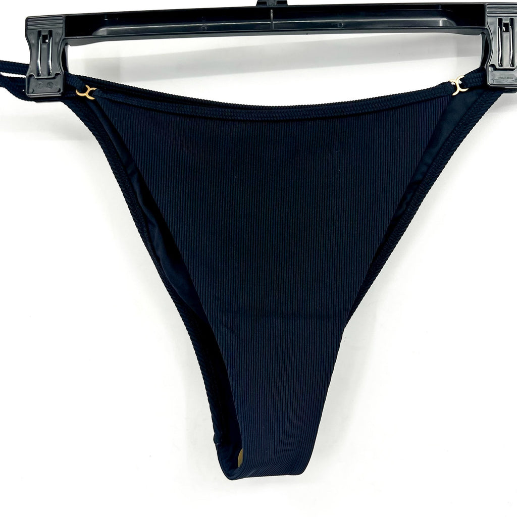 L*SPACE Women's Remi Bitsy Bikini Bottoms XL Black Cheeky Coverage NWT