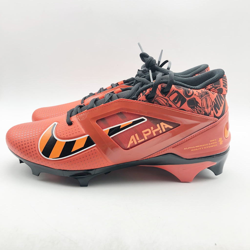Nike Mens Alpha Menace 4 Pro NRG Molded Football Cleat Size 13 Orange Black NWOB