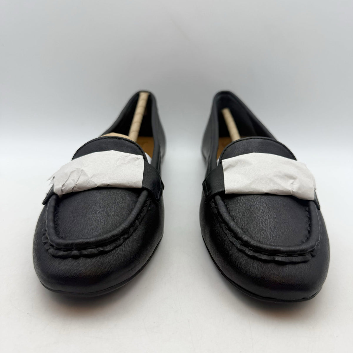 Franco Sarto Womens Faris Slip On Flats US 9.5 Black Vegan Leather Loafers NIB