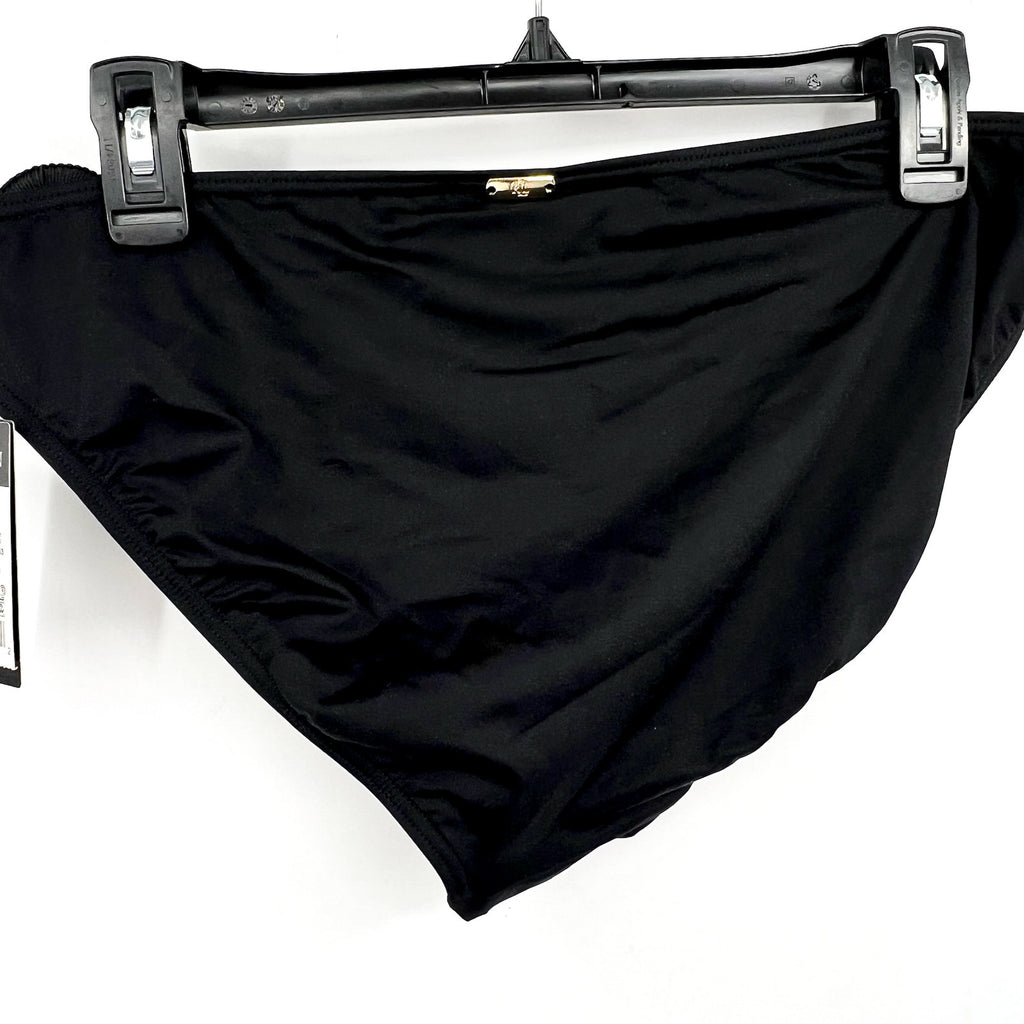 LAUREN RALPH LAUREN Women's Macrame O-Ring Bikini Bottom Size 12 Black NWT