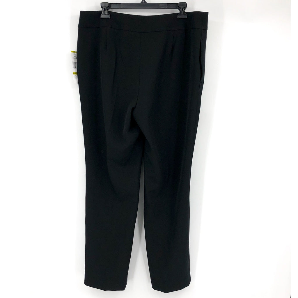 LE SUIT Women's Straight Leg Suit Pants Size 14 Black Flat Front Stretch NWT