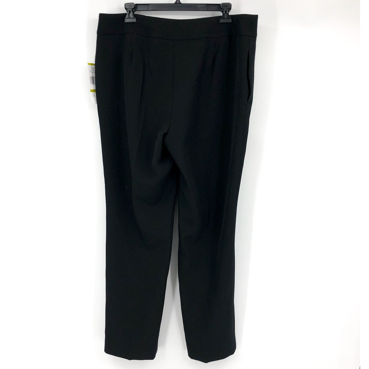 LE SUIT Women's Straight Leg Suit Pants Size 14 Black Flat Front Stretch NWT