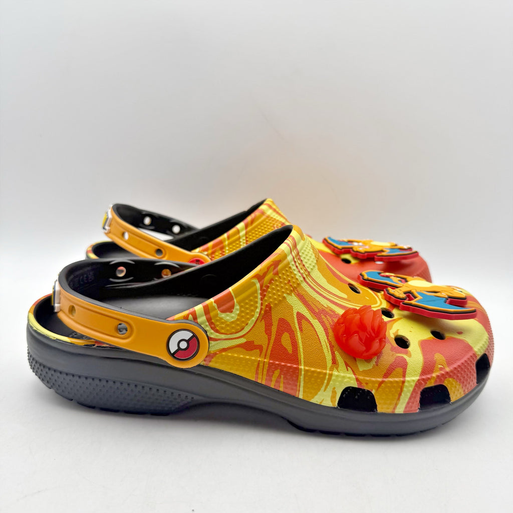 Crocs Mens Classic Pokemon Charizard Clogs Mens 8 Womens 10 Orange Black NWT