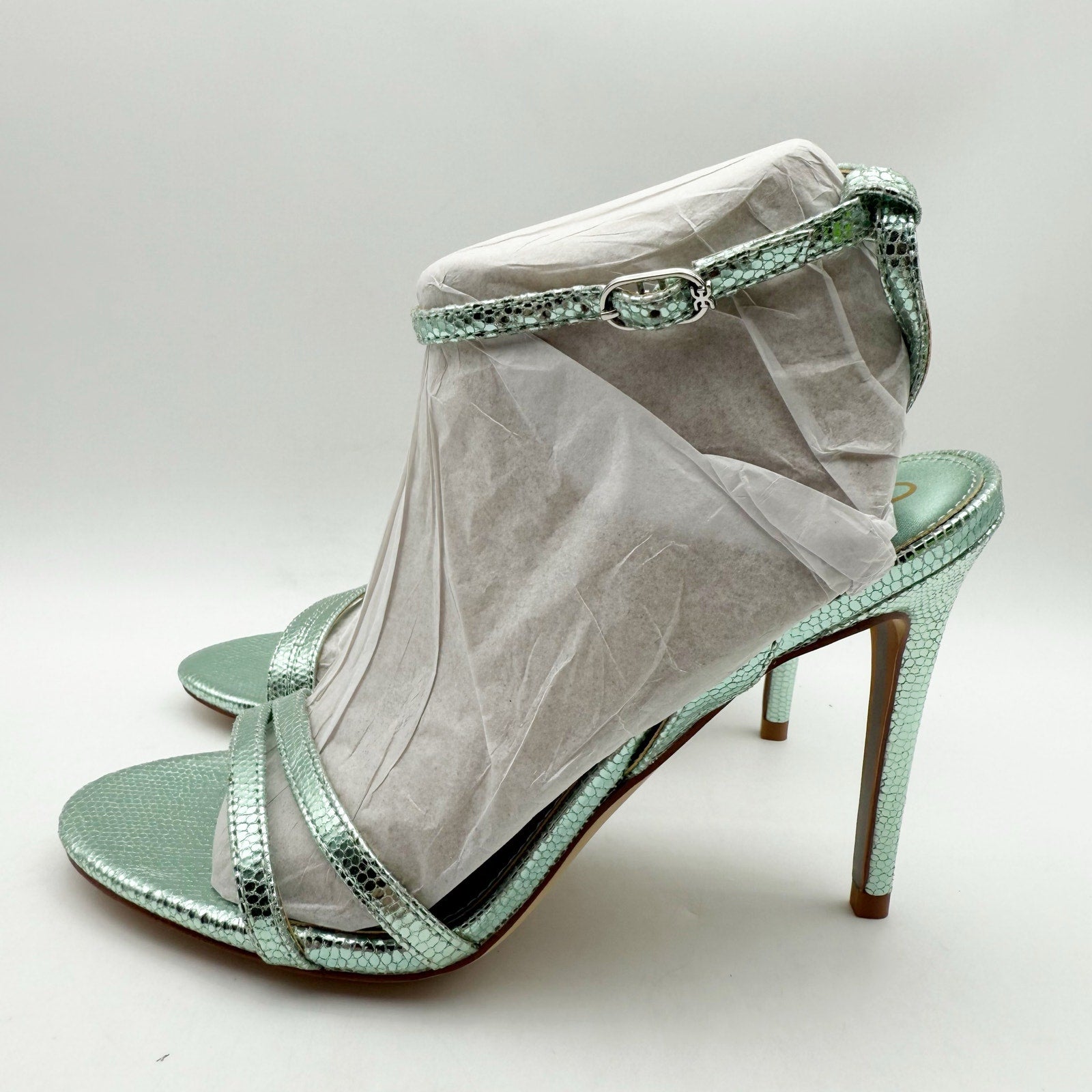 Sam Edelman Womens Gemmie Ankle Strap Heels US 6.5 M Sea Green Sandals NIB