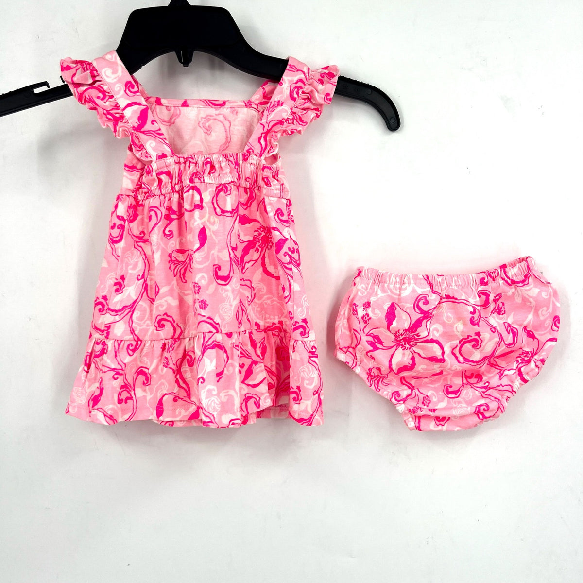 LILLY PULITZER Infant Charlize Dress 3-6M Conch Shell Pink Flamingle Garden NWOT