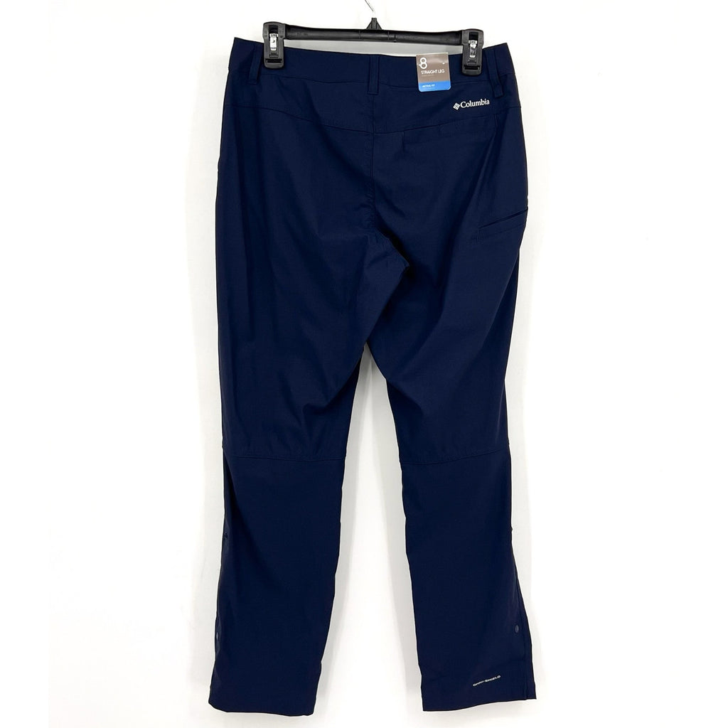 COLUMBIA Womens Leslie Falls Pants II Size 8 Collegiate Navy Blue 29" Inseam NWT