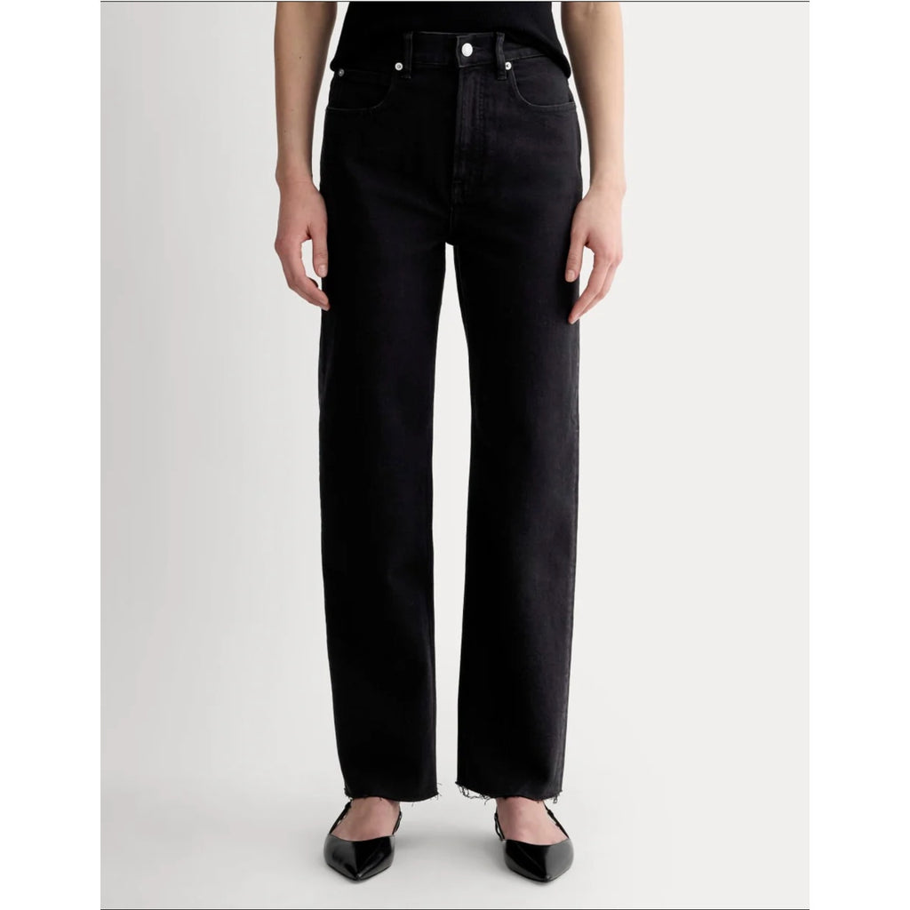 EVERLANE Womens The Way-High Jeans 33x30 US 16 Black Coal Straight Leg NWT