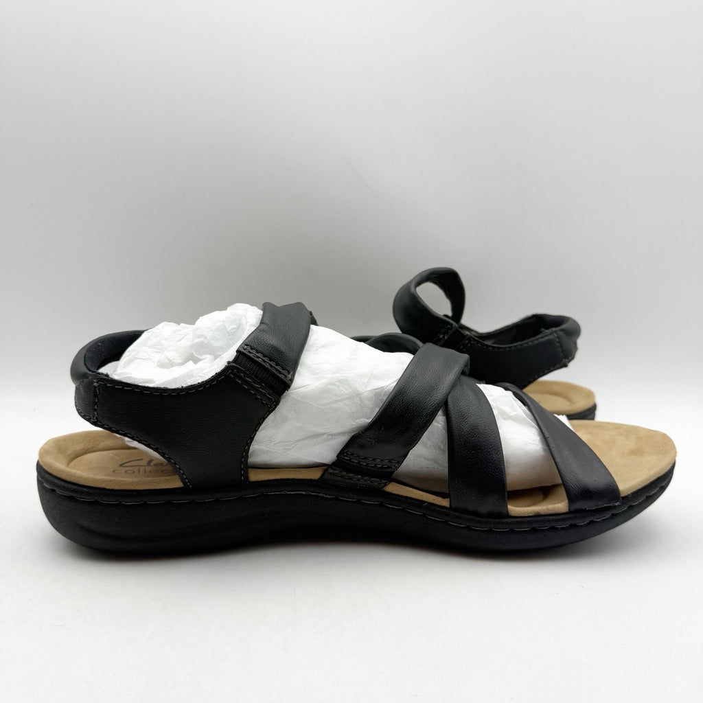 Clarks Womens Laurieann Bell Sandals US 11 M Black Leather NIB