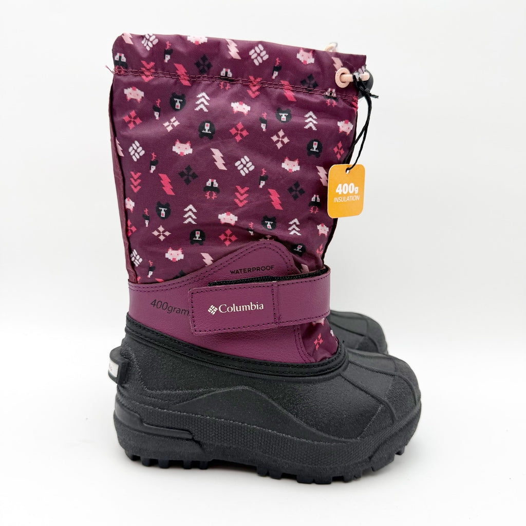 Columbia Girls Powderbug Forty Winter Boots US 9 Purple Waterproof Insulated NIB