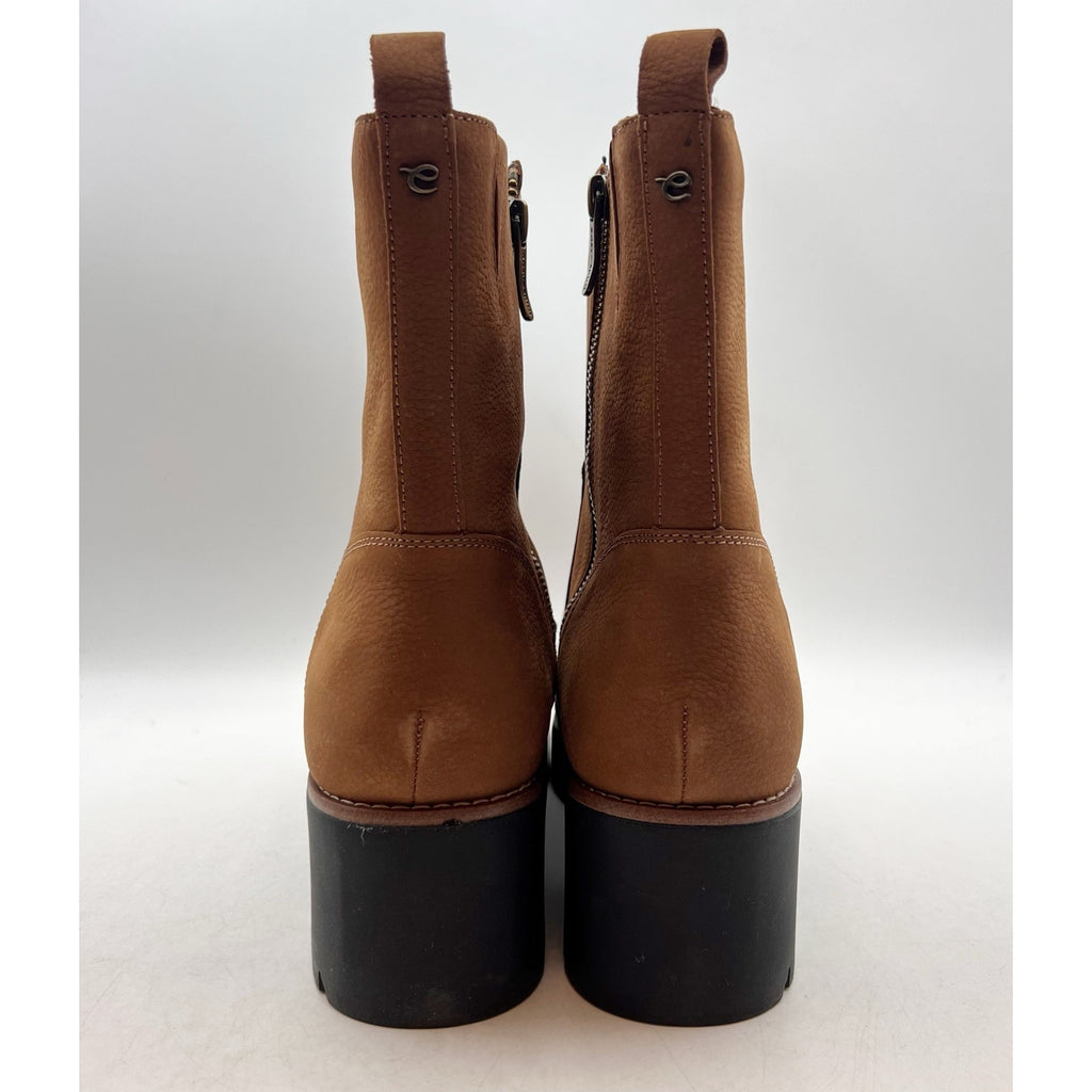 Easy Spirit Womens Morgan Lug-Sole Boots Size 10 WIDE Brown Suede NWOB