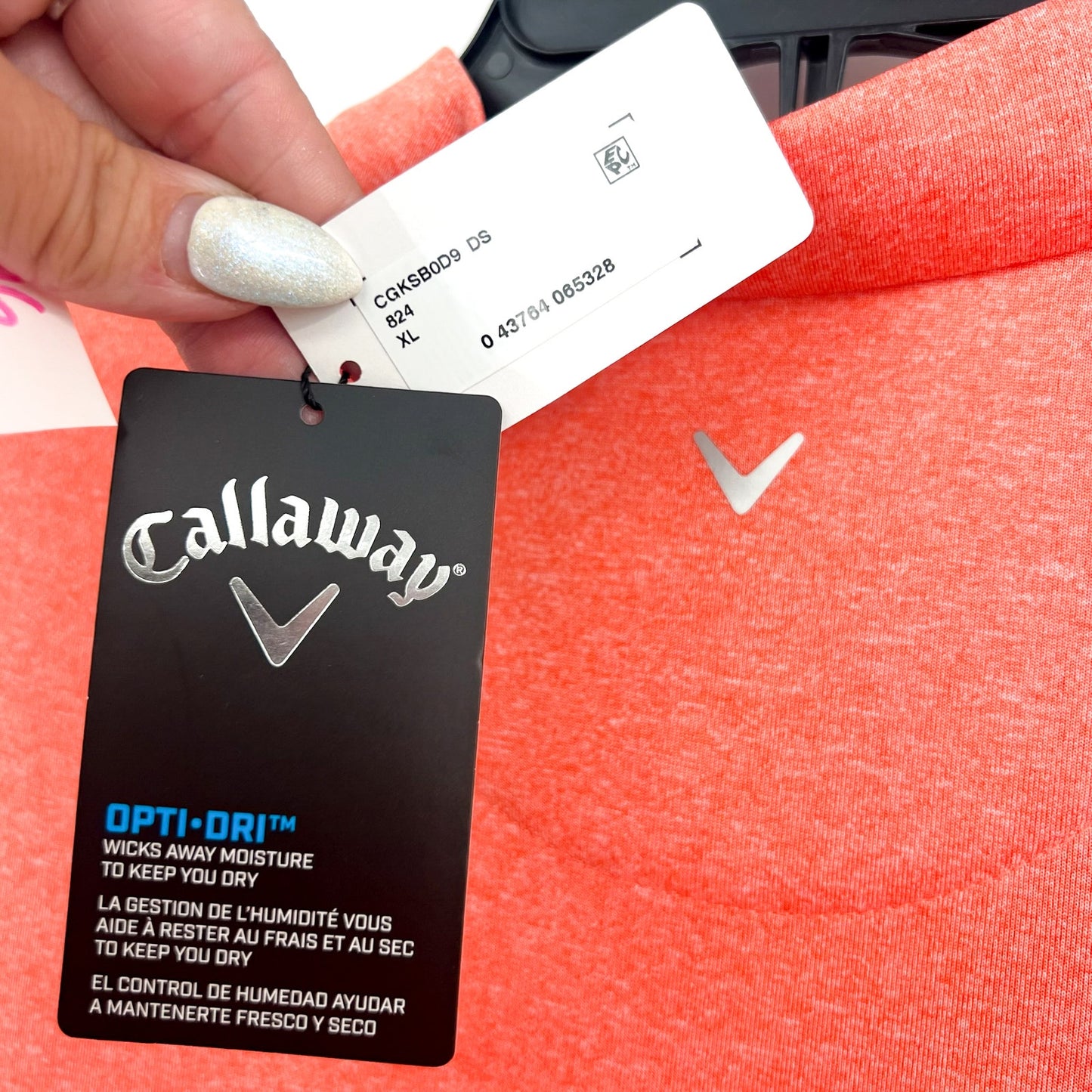 CALLAWAY Womens 1/4 Zip Golf Polo Shirt XL Orange Short Sleeve NWT