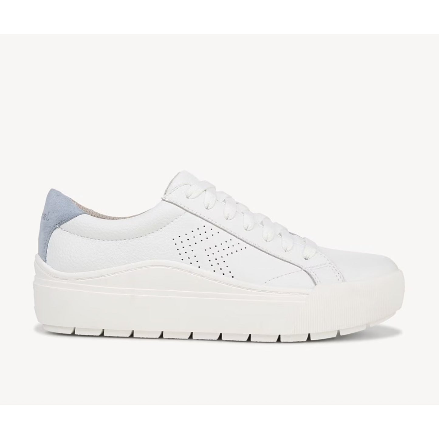 Dr. Scholls Womens Take it Easy Platform Sneaker Size 10 White Blue Leather NIB