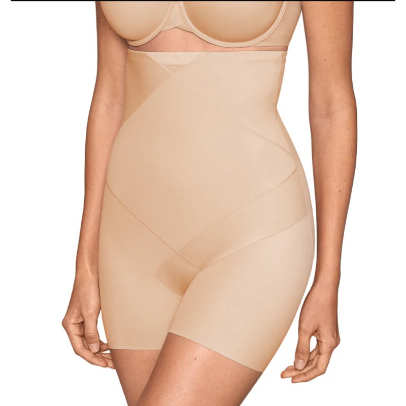 MIRACLE SUIT Instant Tummy Tuck High-Waist Boyshort Medium Warm Beige NWT