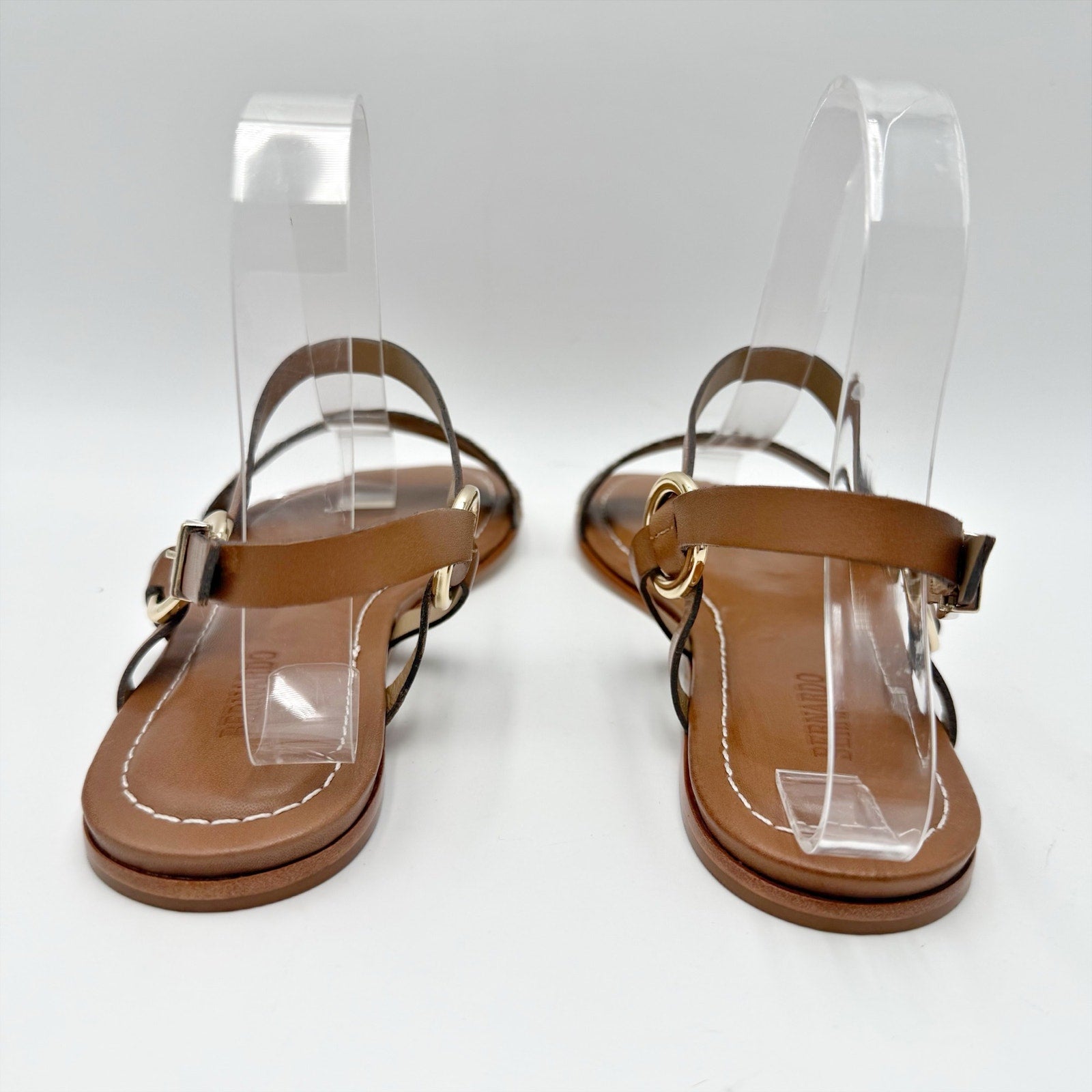 Bernardo Womens Henre Flat Sandals Size 6.5 Brown Leopard Haircalf Leather NIB