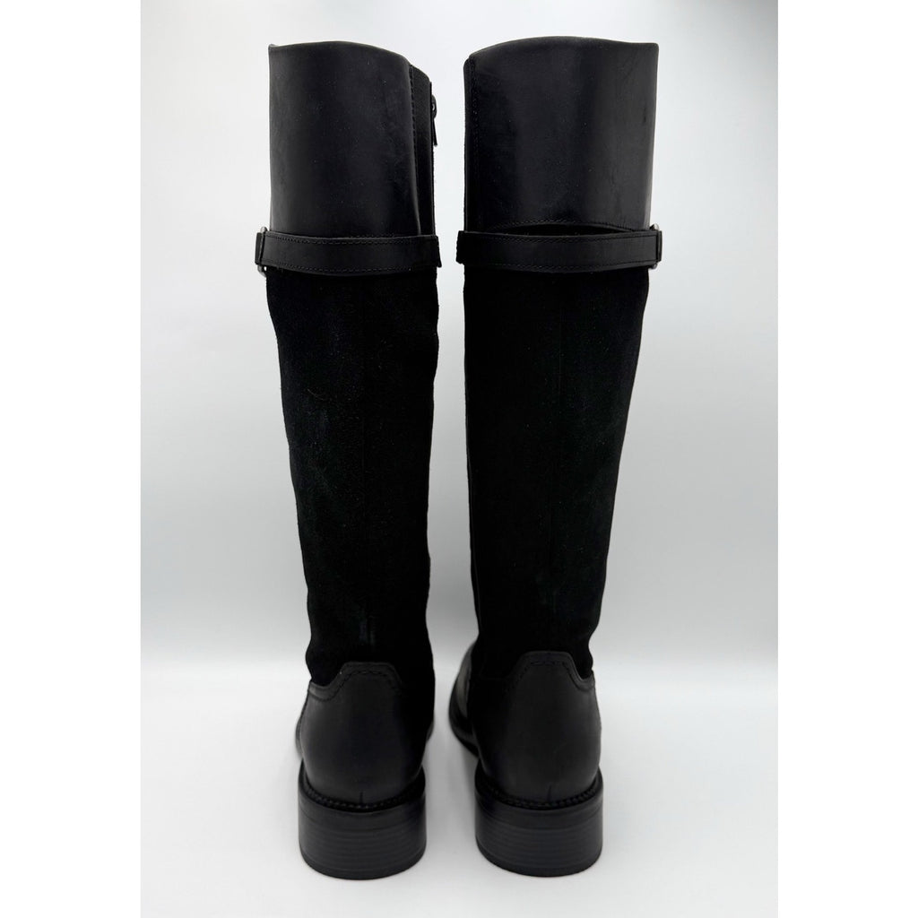 Clarks Womens Maye Carly Knee High Boots Size 9.5 Wide Black Leather NWOB