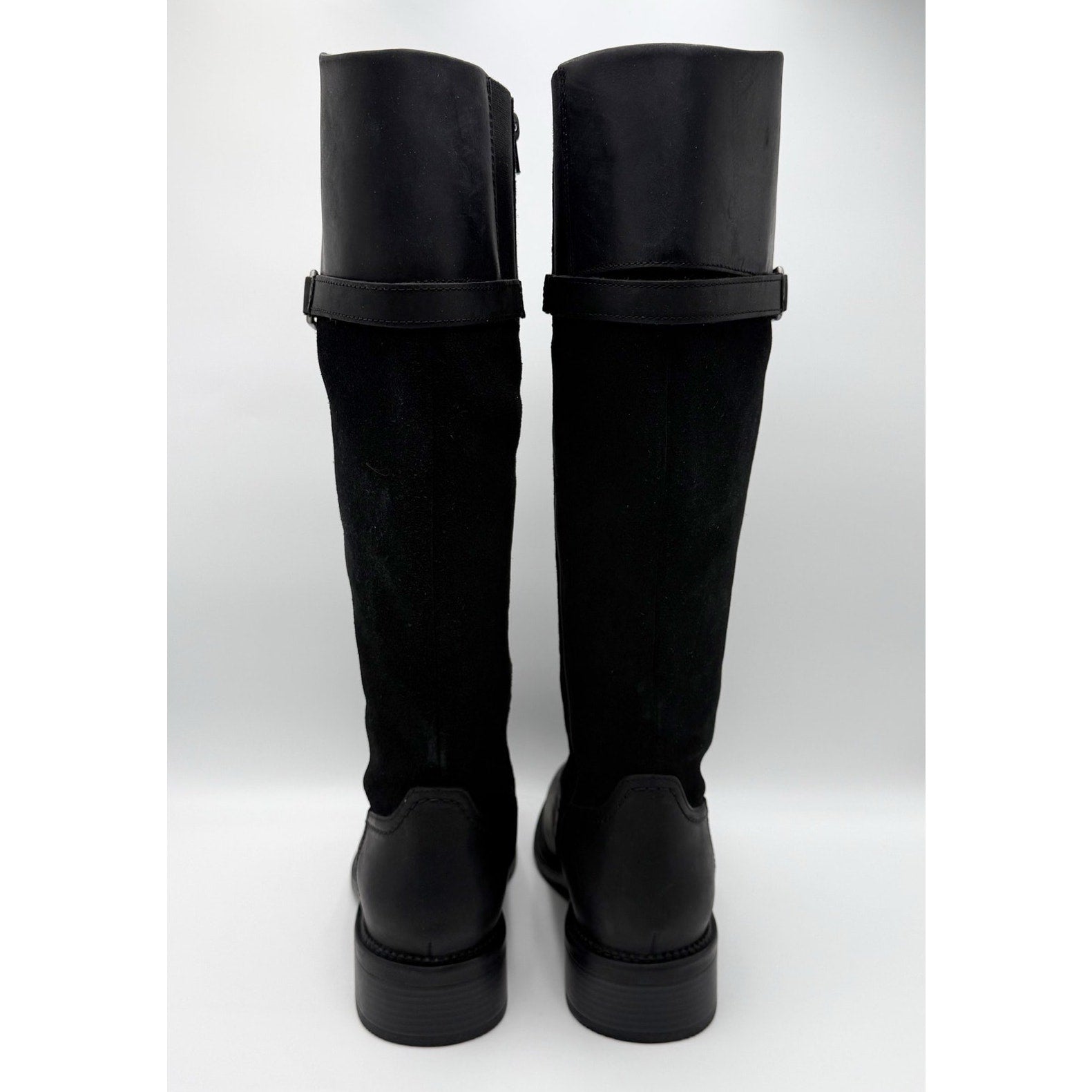 Clarks Womens Maye Carly Knee High Boots Size 9.5 Wide Black Leather NWOB