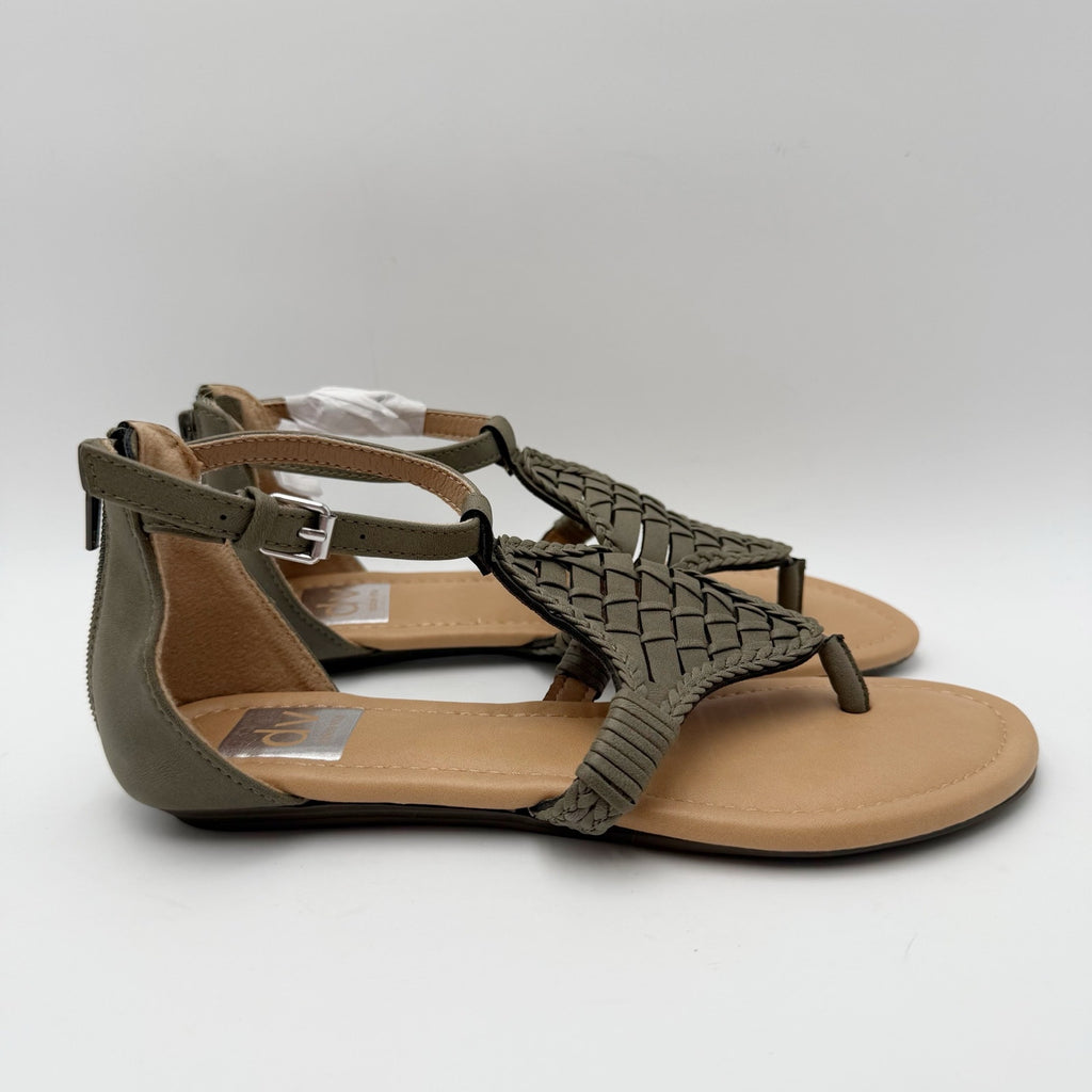 DV by Dolce Vita Womens Lissie Woven Thong Sandals Size 6 Olive Green Flats NWOB
