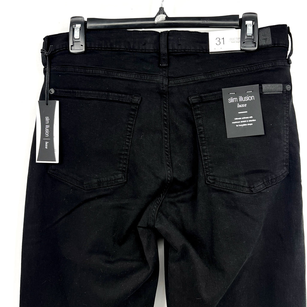 7 FOR ALL MANKIND Tailoress Dojo Flare Jeans Size 31 US 12 Black Illusion NWT