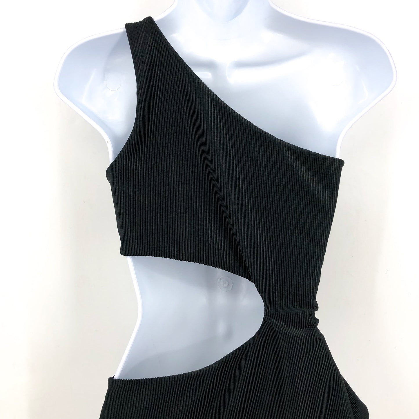 BEACH RIOT Celine Cutout One-Shoulder One-Piece Swimsuit Black Medium