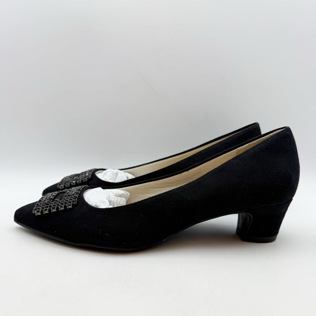 LifeStride Womens Minx Bling Pumps Size 8 Wide EU 38.5 Black Microfiber NWOB