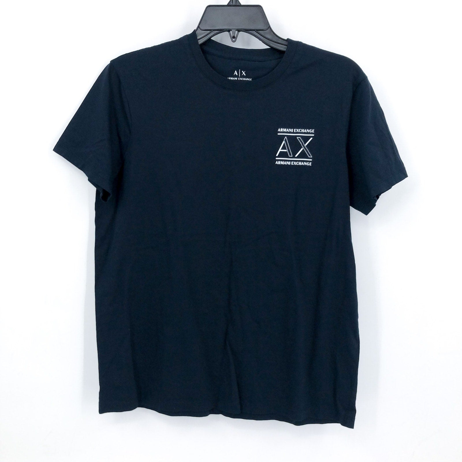 ARMANI EXCHANGE Men's Logo T-Shirt Medium Navy Blue Slim Fit Short Sleeve NWOT