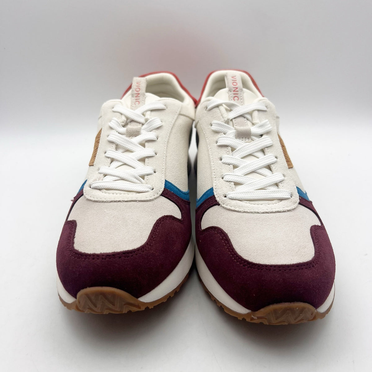 Vionic Womens Monarch Casual Sneakers Size 10 EU 41 Off White Multi Suede NIB