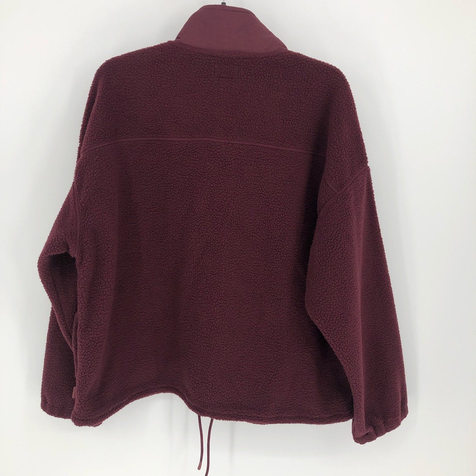 BASS OUTDOOR Coastal Sherpa Jacket XS Purple Fig Full-Zip Drawstring-Waist NWT
