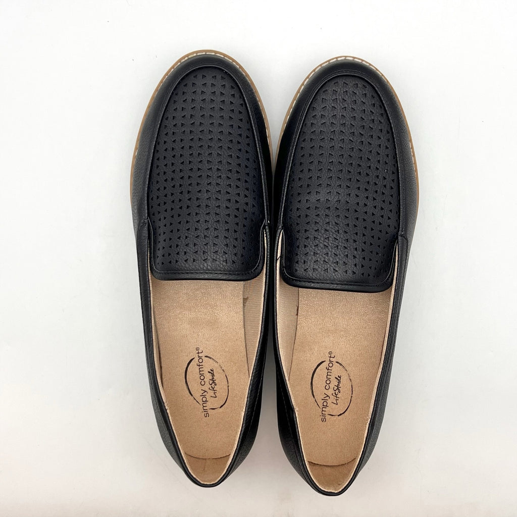 LifeStride Womens Urban 2 Slip-On Loafers Size 9 Black Vegan Leather NIB