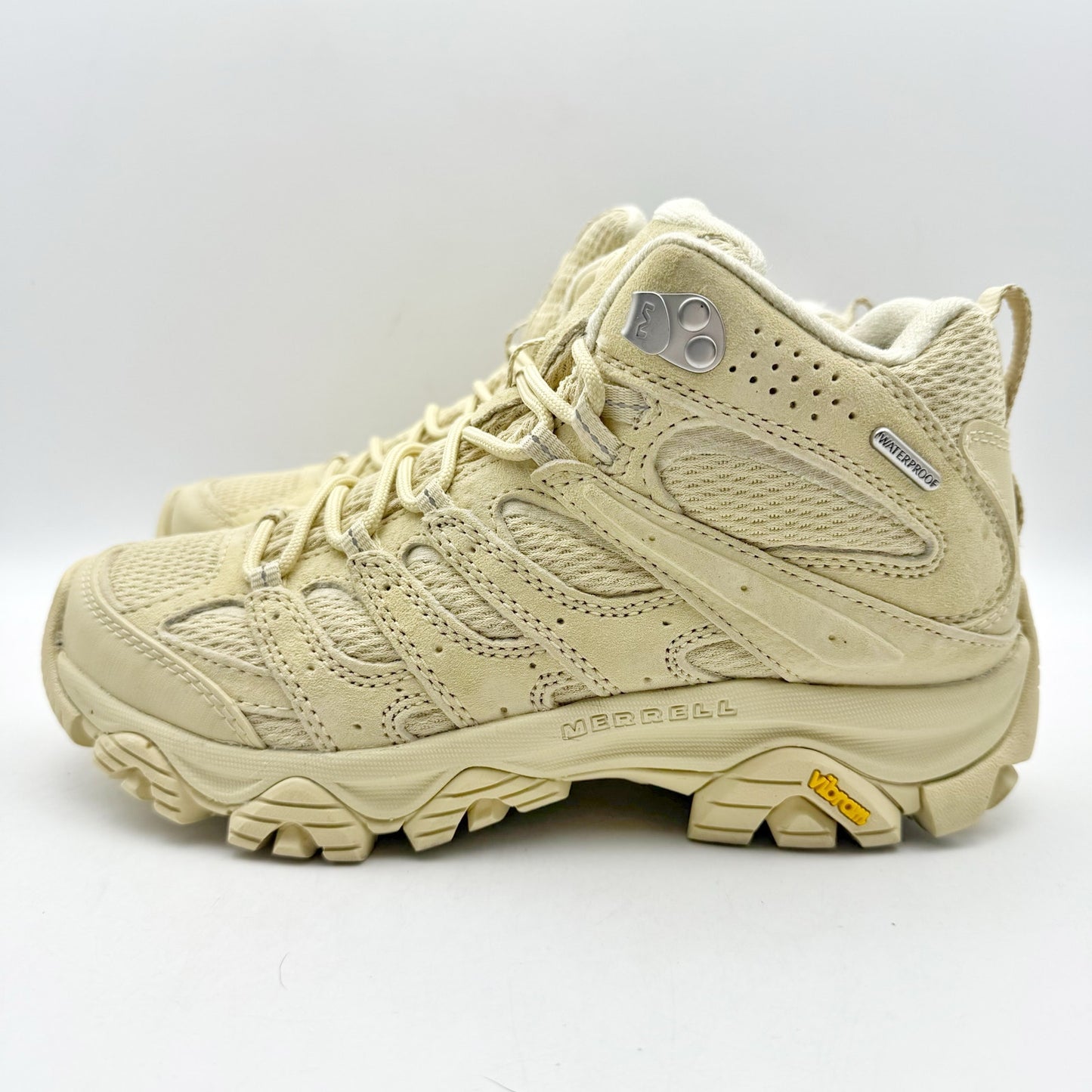 Merrell Womens Moab 3 Mid Hiking Boots US 7.5 M EU 38 Tan Yellow Waterproof NWOB