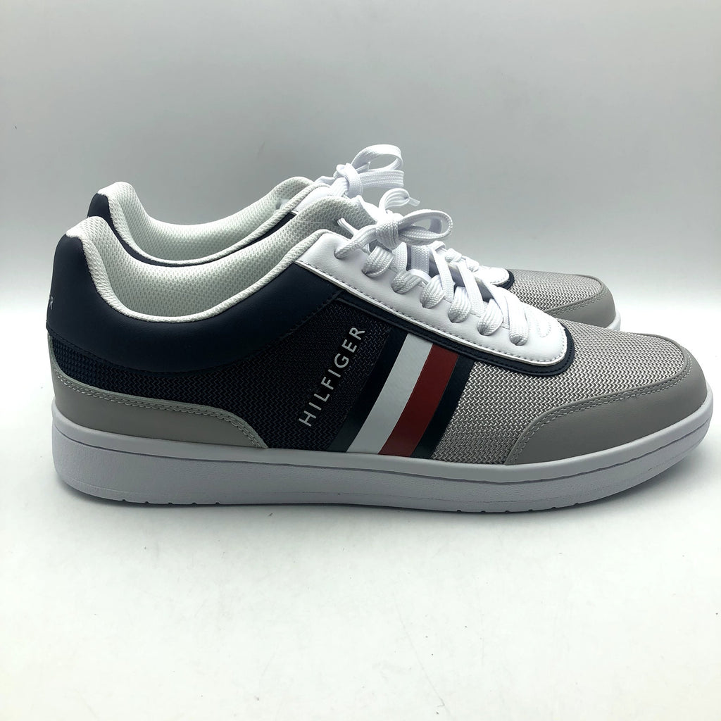 Tommy Hilfiger Mens Lessio Casual Sneakers Size 12 Grey Blue Red Stripe NIB