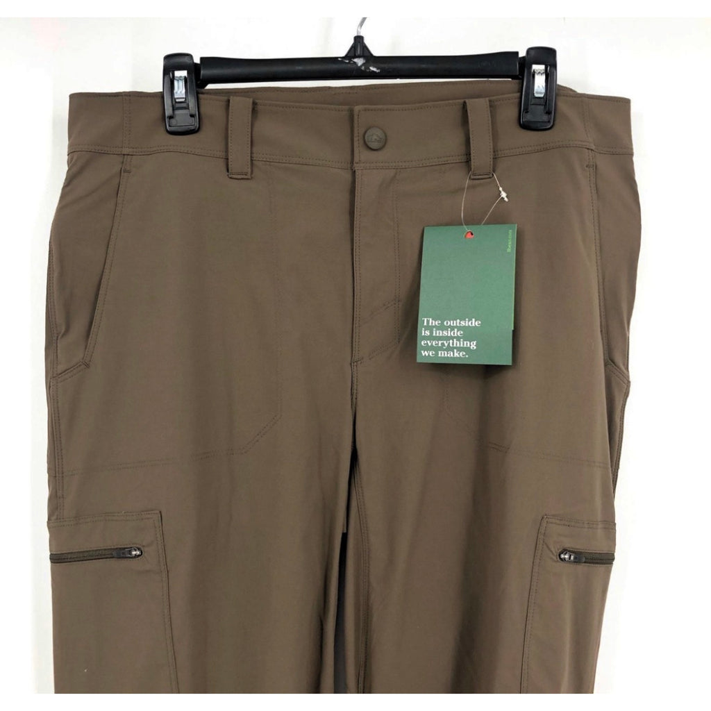 L.L. BEAN Men's Cresta Lined Hiking Pants 34x32 Brown Dark Cinder Pull On NWT
