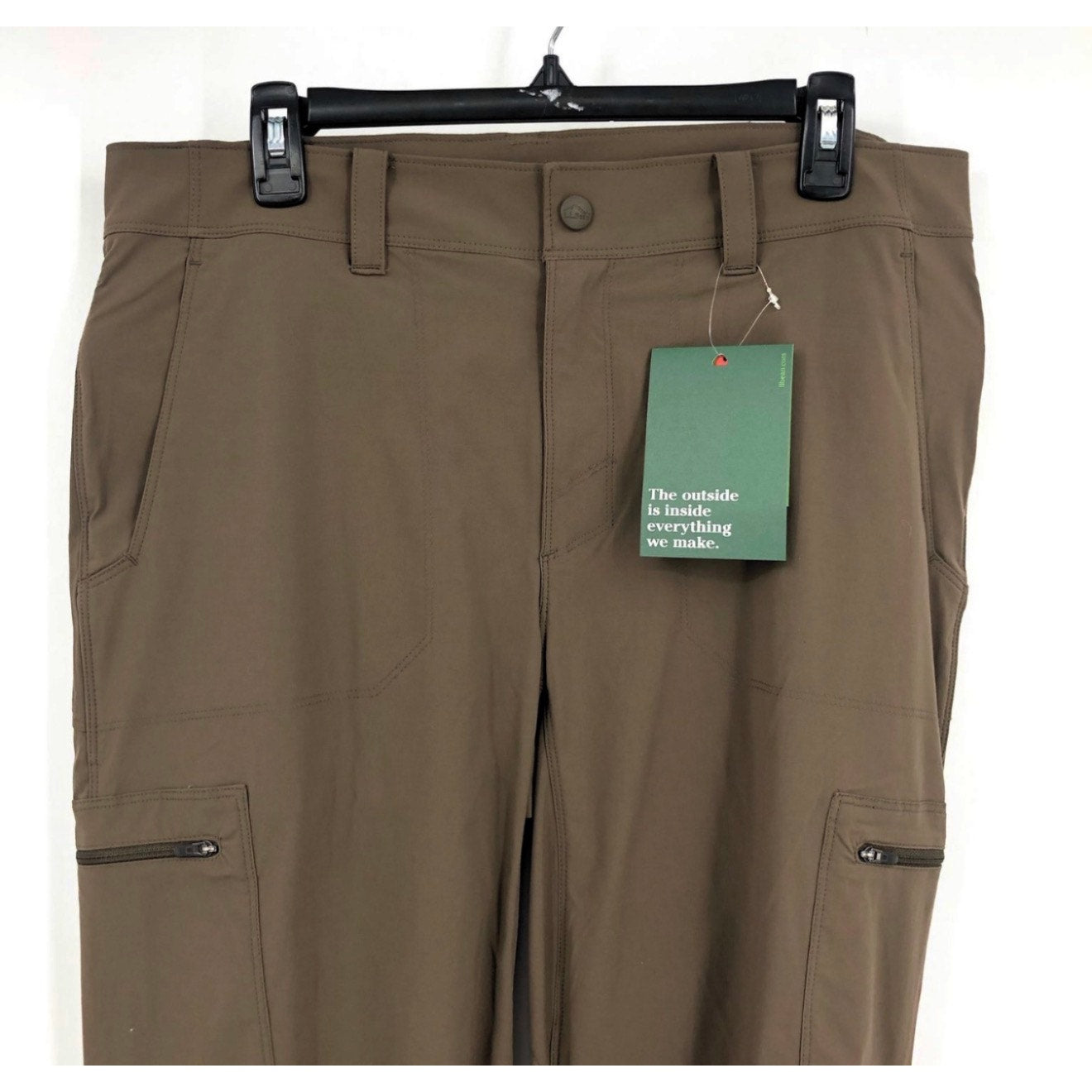 L.L. BEAN Men's Cresta Lined Hiking Pants 34x32 Brown Dark Cinder Pull On NWT