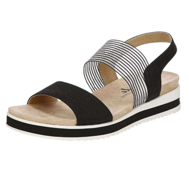 LifeStride Womens Zing Platform Sandals US 7.5 M EU 38 Black NIB