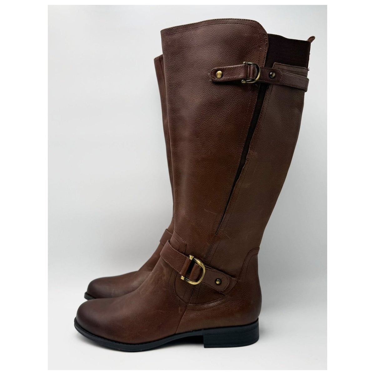 Naturalizer Womens Jillian Wide Calf Knee High Riding Boots Size 9.5 Brown NWOB