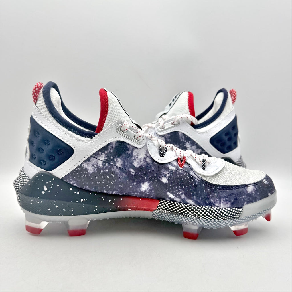 Under Armour Mens Harper 8 Elite TPU Baseball Cleats US 7.5 White Blue Red NWOB