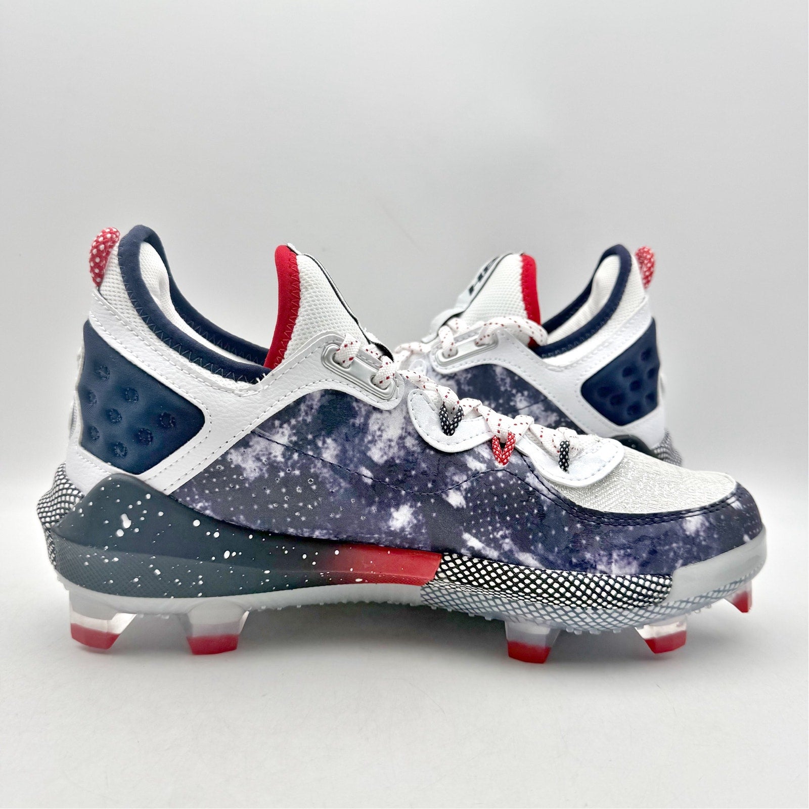 Under Armour Mens Harper 8 Elite TPU Baseball Cleats US 7.5 White Blue Red NWOB